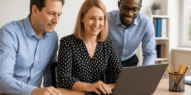 People working and meeting